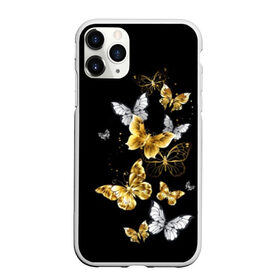 Чехол для iPhone 11 Pro Max матовый с принтом Золотые бабочки в Новосибирске, Силикон |  | Тематика изображения на принте: airy | black | butterfly | cool | cute | flight | flit | gold | insect | magical | white | wings | yellow | бабочка | белый | воздушный | волшебный | желтый | золото | крылья | милый | насекомое | полёт | порхать | прикольный | черный