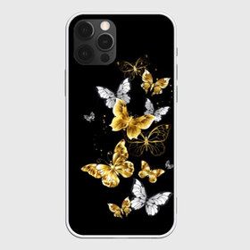 Чехол для iPhone 12 Pro Max с принтом Золотые бабочки в Новосибирске, Силикон |  | airy | black | butterfly | cool | cute | flight | flit | gold | insect | magical | white | wings | yellow | бабочка | белый | воздушный | волшебный | желтый | золото | крылья | милый | насекомое | полёт | порхать | прикольный | черный