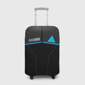 Чехол для чемодана 3D с принтом RK800 CONNOR в Новосибирске, 86% полиэфир, 14% спандекс | двустороннее нанесение принта, прорези для ручек и колес | action | ai | android | connor | dbhpk19 | detroit become human | rk 800 | rk 900 | андроиды | детектив | игра | интерактивное кино | кара | коннор | логотип | маркус | роботы | фирменный стиль | экшн