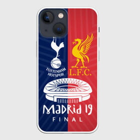 Чехол для iPhone 13 mini с принтом Champions Final в Новосибирске,  |  | Тематика изображения на принте: champions league | england | final | kane | liverpool tottenham | madrid | salah | spain | кейн | ливерпуль | лига чемпионов | мадрид | салах | тоттенхэм