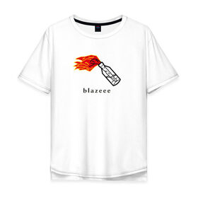 Мужская футболка хлопок Oversize с принтом Blazeee в Новосибирске, 100% хлопок | свободный крой, круглый ворот, “спинка” длиннее передней части | Тематика изображения на принте: blaze огниво