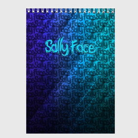 Скетчбук с принтом Sally Face (Pattern) в Новосибирске, 100% бумага
 | 48 листов, плотность листов — 100 г/м2, плотность картонной обложки — 250 г/м2. Листы скреплены сверху удобной пружинной спиралью | Тематика изображения на принте: 2019 | 3d | pattern | sally face | tekstura | абстракция | градиент | игра | лого | логотип | надпись | паттерн | стиль | текстура