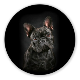 Коврик для мышки круглый с принтом Французский бульдог в Новосибирске, резина и полиэстер | круглая форма, изображение наносится на всю лицевую часть | Тематика изображения на принте: animal | background | beast | black | breed | bulldog | cool | cute | dog | ears | french | jaw | look | muzzle | portrait | wool | бульдог | взгляд | животное | зверь | милый | пёс | порода | портрет | прикольно | псина | собака | уши | фон | фра