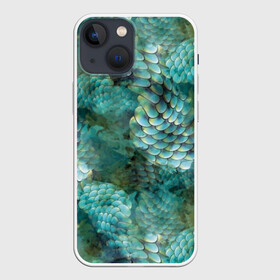 Чехол для iPhone 13 mini с принтом Чешуя русалки в Новосибирске,  |  | blue | color | fish | gray | green | mermaid | neyad | pattern | scales | sea | siren | skin | turquoise | wallpaper | water | бирюзовый | вода | зеленый | кожа | море | неяда | обои | паттерн | русалка | рыба | серый | сирена | цвет | чешуя