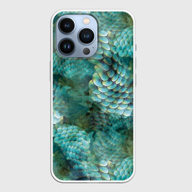 Чехол для iPhone 13 Pro с принтом Чешуя русалки в Новосибирске,  |  | blue | color | fish | gray | green | mermaid | neyad | pattern | scales | sea | siren | skin | turquoise | wallpaper | water | бирюзовый | вода | зеленый | кожа | море | неяда | обои | паттерн | русалка | рыба | серый | сирена | цвет | чешуя