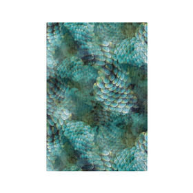 Обложка для паспорта матовая кожа с принтом Чешуя русалки в Новосибирске, натуральная матовая кожа | размер 19,3 х 13,7 см; прозрачные пластиковые крепления | blue | color | fish | gray | green | mermaid | neyad | pattern | scales | sea | siren | skin | turquoise | wallpaper | water | бирюзовый | вода | зеленый | кожа | море | неяда | обои | паттерн | русалка | рыба | серый | сирена | цвет | чешуя