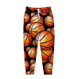 Мужские брюки 3D с принтом Баскетбольные мячи в Новосибирске, 100% полиэстер | манжеты по низу, эластичный пояс регулируется шнурком, по бокам два кармана без застежек, внутренняя часть кармана из мелкой сетки | Тематика изображения на принте: activity | ball | basketball | black | brightness | brown | circle | color | game | illustration | orange | sport | victory | yellow | активность | апельсиновый | баскетбол | желтый | игра | иллюстрация | коричневый | круг | мяч | оранжевый | победа | спо