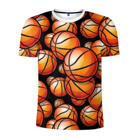 Мужская футболка 3D спортивная с принтом Баскетбольные мячи в Новосибирске, 100% полиэстер с улучшенными характеристиками | приталенный силуэт, круглая горловина, широкие плечи, сужается к линии бедра | Тематика изображения на принте: activity | ball | basketball | black | brightness | brown | circle | color | game | illustration | orange | sport | victory | yellow | активность | апельсиновый | баскетбол | желтый | игра | иллюстрация | коричневый | круг | мяч | оранжевый | победа | спо