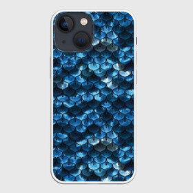 Чехол для iPhone 13 mini с принтом Синяя чешуя в Новосибирске,  |  | blue | color | fish | gray | mermaid | neyad | pattern | scales | sea | shiny | siren | skin | turquoise | wallpaper | water | бирюзовый | блестящий | вода | кожа | море | неяда | обои | паттерн | русалка | рыба | серый | синий | сирена | цвет |