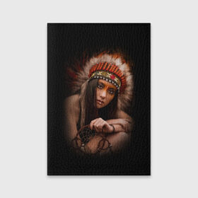 Обложка для паспорта матовая кожа с принтом Индейская девушка в Новосибирске, натуральная матовая кожа | размер 19,3 х 13,7 см; прозрачные пластиковые крепления | american | beauty | body | costume | dark | ethnic | face | girl | hair | look | national | nature | race | shaman | взгляд | волосы | девушка | женщина | индейский | индейцы | кор | костюм | краснокожий | красный | красота | лицо | ловец снов | макияж | 