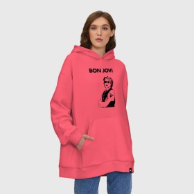 Худи SuperOversize хлопок с принтом Bon Jovi в Новосибирске, 70% хлопок, 30% полиэстер, мягкий начес внутри | карман-кенгуру, эластичная резинка на манжетах и по нижней кромке, двухслойный капюшон
 | bon jovi | альбом | арена | бон | бон джови | глэм | группа | джови | джон | метал | музыка | надпись | песни | поп | попрок | рок | рокер | смайл | солист | софт | стена | хард | хеви | хевиметал