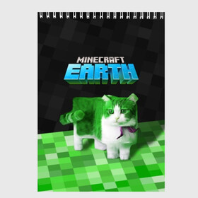 Скетчбук с принтом Minecraft EARTH - Котик в Новосибирске, 100% бумага
 | 48 листов, плотность листов — 100 г/м2, плотность картонной обложки — 250 г/м2. Листы скреплены сверху удобной пружинной спиралью | Тематика изображения на принте: craft | creeper | earth | game | green | logo | mine | minecraft | mobile | online | world | зеленый | земля | зомби | игра | крипер | лого | майкрафт | майнкрафт | мир | мобайл | онлайн | планета | синий | текстура