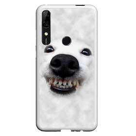 Чехол для Honor P Smart Z с принтом Собака - улыбака в Новосибирске, Силикон | Область печати: задняя сторона чехла, без боковых панелей | Тематика изображения на принте: животные | зубы | мордочка | пес | прикол | смешная | собака | улыбака | улыбка | щенок | юмор