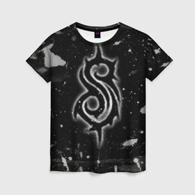 Женская футболка 3D с принтом Slipknot. в Новосибирске, 100% полиэфир ( синтетическое хлопкоподобное полотно) | прямой крой, круглый вырез горловины, длина до линии бедер | 3d | slipknot | абстракция | брызги красок | гранж | лого | логотип | металл | музыка | ню метал группа | рок | слипкнот | текстура | эмблема