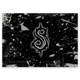 Поздравительная открытка с принтом Slipknot. в Новосибирске, 100% бумага | плотность бумаги 280 г/м2, матовая, на обратной стороне линовка и место для марки
 | 3d | slipknot | абстракция | брызги красок | гранж | лого | логотип | металл | музыка | ню метал группа | рок | слипкнот | текстура | эмблема