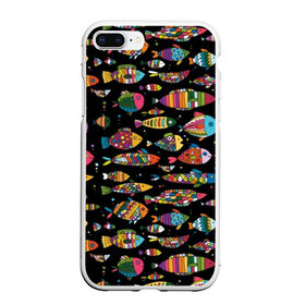 Чехол для iPhone 7Plus/8 Plus матовый с принтом Разноцветные рыбы в Новосибирске, Силикон | Область печати: задняя сторона чехла, без боковых панелей | abstraction | art | bright | colorful | cool | fin | fish | funny | tail | water | абстракция | арт | вода | плавник | прикольно | разноцветный | рыба | смешно | хвост | яркий
