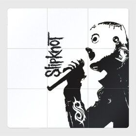 Магнитный плакат 3Х3 с принтом Slipknot в Новосибирске, Полимерный материал с магнитным слоем | 9 деталей размером 9*9 см | Тематика изображения на принте: 3d | slipknot | гранж | металл | музыка | надпись | ню метал группа | рок | слипкнот