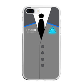 Чехол для iPhone 7Plus/8 Plus матовый с принтом RK800 CONNOR в Новосибирске, Силикон | Область печати: задняя сторона чехла, без боковых панелей | action | ai | android | connor | dbhpk19 | detroit become human | rk 800 | rk 900 | андроиды | детектив | игра | интерактивное кино | кара | коннор | логотип | маркус | роботы | фирменный стиль | экшн