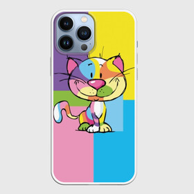 Чехол для iPhone 13 Pro Max с принтом Кот в Новосибирске,  |  | abstraction | art | artist | black | cat | cool | draw | eyes | gray | kitty | kote | look | mustache | muzzle | orange | portrait | red | wool | абстракция | арт | взгляд | глаза | искусство | киса | кот | котэ | красный | оранжевый | портрет | п