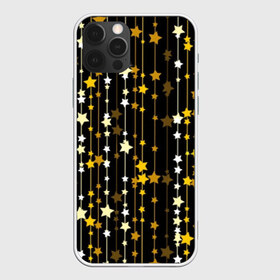 Чехол для iPhone 12 Pro Max с принтом Звёздочки в Новосибирске, Силикон |  | abstraction | art | black | bright | decor | decoration | line | shine | star | thread | white | yellow | абстракция | арт | белый | блеск | декор | желтый | звезда | линия | нить | сияние | украшение | черный | ярко