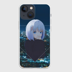 Чехол для iPhone 13 mini с принтом Origami Tobiichi в Новосибирске,  |  | anime | anime girl | date a live | ангел | аниме | город | девушка | дух | мастер | небо | ночь | оригами тобиичи | оририн | персонаж | сериал | старшая школа райзен | тян | тянка