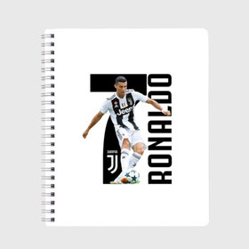 Тетрадь с принтом Ronaldo the best в Новосибирске, 100% бумага | 48 листов, плотность листов — 60 г/м2, плотность картонной обложки — 250 г/м2. Листы скреплены сбоку удобной пружинной спиралью. Уголки страниц и обложки скругленные. Цвет линий — светло-серый
 | calcio | club | cr7 | cristiano ronaldo | dybala | football | full highlights | goals | highlights | italia | juventus | napoli | roma | serie a | белый | италия | клуб | форма | черный | ювентус