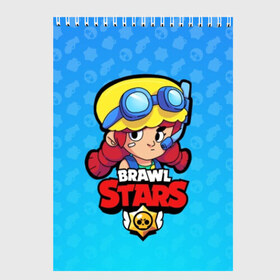 Скетчбук с принтом Jessie - BRAWL STARS в Новосибирске, 100% бумага
 | 48 листов, плотность листов — 100 г/м2, плотность картонной обложки — 250 г/м2. Листы скреплены сверху удобной пружинной спиралью | brawl | bull | colt | crow | el primo | game | games | jessie | leon | moba | online | penny | poco | shelly | spike | star | stars | wanted | брав | бравл | браво | звезда | звезды | игра | игры | лого | моба | онлайн | старс