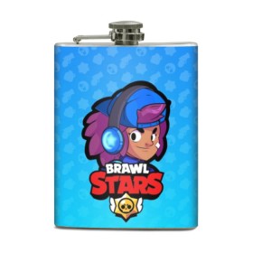 Фляга с принтом Shelly - BRAWL STARS в Новосибирске, металлический корпус | емкость 0,22 л, размер 125 х 94 мм. Виниловая наклейка запечатывается полностью | Тематика изображения на принте: brawl | bull | colt | crow | el primo | game | games | leon | moba | online | penny | poco | shelly | spike | star | stars | wanted | брав | бравл | браво | звезда | звезды | игра | игры | онлайн | старс