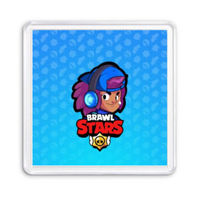 Магнит 55*55 с принтом Shelly - BRAWL STARS в Новосибирске, Пластик | Размер: 65*65 мм; Размер печати: 55*55 мм | brawl | bull | colt | crow | el primo | game | games | leon | moba | online | penny | poco | shelly | spike | star | stars | wanted | брав | бравл | браво | звезда | звезды | игра | игры | онлайн | старс