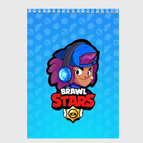 Скетчбук с принтом Shelly - BRAWL STARS в Новосибирске, 100% бумага
 | 48 листов, плотность листов — 100 г/м2, плотность картонной обложки — 250 г/м2. Листы скреплены сверху удобной пружинной спиралью | brawl | bull | colt | crow | el primo | game | games | leon | moba | online | penny | poco | shelly | spike | star | stars | wanted | брав | бравл | браво | звезда | звезды | игра | игры | онлайн | старс