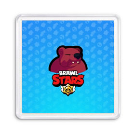 Магнит 55*55 с принтом Bear - BRAWL STARS в Новосибирске, Пластик | Размер: 65*65 мм; Размер печати: 55*55 мм | bear | brawl | bull | colt | crow | el primo | game | games | leon | moba | online | penny | poco | shelly | spike | star | stars | wanted | брав | бравл | браво | звезда | звезды | игра | игры | моба | онлайн | старс