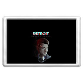 Магнит 45*70 с принтом Detroit: Become Human. в Новосибирске, Пластик | Размер: 78*52 мм; Размер печати: 70*45 | become human | connor | dbh | dbhpk19 | detroit | detroit city | glitch | абстракция | геометрия | детройт | игра | коннор | надпись | стать человеком | текстура | треугольник | треугольники