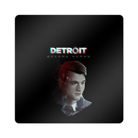 Магнит виниловый Квадрат с принтом Detroit: Become Human. в Новосибирске, полимерный материал с магнитным слоем | размер 9*9 см, закругленные углы | become human | connor | dbh | dbhpk19 | detroit | detroit city | glitch | абстракция | геометрия | детройт | игра | коннор | надпись | стать человеком | текстура | треугольник | треугольники