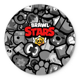 Коврик для мышки круглый с принтом BRAWL STARS в Новосибирске, резина и полиэстер | круглая форма, изображение наносится на всю лицевую часть | brawl | bull | colt | crow | el primo | game | games | leon | moba | online | penny | poco | shelly | spike | star | stars | wanted | брав | бравл | браво | звезда | звезды | игра | игры | лого | моба | онлайн | старс