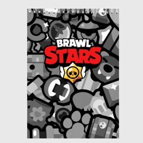 Скетчбук с принтом BRAWL STARS в Новосибирске, 100% бумага
 | 48 листов, плотность листов — 100 г/м2, плотность картонной обложки — 250 г/м2. Листы скреплены сверху удобной пружинной спиралью | brawl | bull | colt | crow | el primo | game | games | leon | moba | online | penny | poco | shelly | spike | star | stars | wanted | брав | бравл | браво | звезда | звезды | игра | игры | лого | моба | онлайн | старс