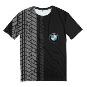 Мужская футболка 3D с принтом BMW в Новосибирске, 100% полиэфир | прямой крой, круглый вырез горловины, длина до линии бедер | bmw | авто | автомобиль | бмв | лого | логотип | машина | надпись | текстура