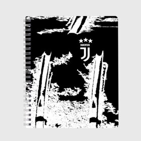 Тетрадь с принтом Juventus в Новосибирске, 100% бумага | 48 листов, плотность листов — 60 г/м2, плотность картонной обложки — 250 г/м2. Листы скреплены сбоку удобной пружинной спиралью. Уголки страниц и обложки скругленные. Цвет линий — светло-серый
 | calcio | club | cr7 | cristiano ronaldo | dybala | football | full highlights | goals | highlights | italia | juventus | napoli | roma | serie a | белый | италия | клуб | форма | черный | ювентус