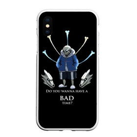 Чехол для iPhone XS Max матовый с принтом BAD TIME в Новосибирске, Силикон | Область печати: задняя сторона чехла, без боковых панелей | animation | chara | comic | dub | flowey | frisk | megalovania | papyrus | sans | undertale comic dub | андертейл | папирус | подземная | санс | сказка