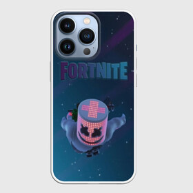 Чехол для iPhone 13 Pro с принтом Fortnite x Marshmello (Smail). в Новосибирске,  |  | Тематика изображения на принте: 3d | fortnite | marshmello | smail | абстракция | дизайн | звезды | игра | искусство | космос | маршмеллоу | надпись | смайл | стиль | текстура | эмблема