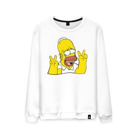 Мужской свитшот хлопок с принтом Homer Ahegao в Новосибирске, 100% хлопок |  | ahegao | anime | homer | kawaii | manga | simpson | аниме | ахегао | гомер | кавай | манга | симпсон