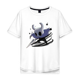 Мужская футболка хлопок Oversize с принтом Hollow Knight в Новосибирске, 100% хлопок | свободный крой, круглый ворот, “спинка” длиннее передней части | hollow knight | детская | для детей | игра | компьютерная игра | королевство | рыцарь | темный рыцарь | холлов кнайт | экшен