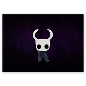 Поздравительная открытка с принтом Hollow Knight в Новосибирске, 100% бумага | плотность бумаги 280 г/м2, матовая, на обратной стороне линовка и место для марки
 | Тематика изображения на принте: hollow knight | детская | для детей | игра | компьютерная игра | королевство | рыцарь | темный рыцарь | холлов кнайт | экшен