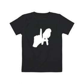 Детская футболка хлопок с принтом Los Angeles Hand Sign в Новосибирске, 100% хлопок | круглый вырез горловины, полуприлегающий силуэт, длина до линии бедер | la | америка | знак | калифорния | ладонь | лос анджелес | мечта | нью йорк | океан | руки | сша
