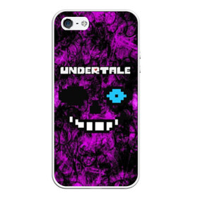 Чехол для iPhone 5/5S матовый с принтом Undertale Sans в Новосибирске, Силикон | Область печати: задняя сторона чехла, без боковых панелей | 3d | pixel | sans | undertale | абстракция | андертейл | без глаз | игра | надпись | пиксель | пикселя | подземная история | текстура