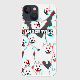 Чехол для iPhone 13 mini с принтом Undertale (Надоедливый пёс). в Новосибирске,  |  | 3d | glitch | pixel | undertale | андертейл | без глаз | глитч | игра | надоедливая собака | надоедливый пес | надпись | пиксель | пикселя | подземная история | текстура