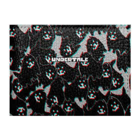 Обложка для студенческого билета с принтом Undertale (Надоедливый пёс). в Новосибирске, натуральная кожа | Размер: 11*8 см; Печать на всей внешней стороне | Тематика изображения на принте: 3d | glitch | pixel | undertale | андертейл | без глаз | глитч | игра | надоедливая собака | надоедливый пес | надпись | пиксель | пикселя | подземная история | текстура