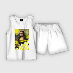 Детская пижама с шортами хлопок с принтом mona lisa в Новосибирске,  |  | impressionism off white | mona lisa | off white | off white купить | off white мужской | off white цена