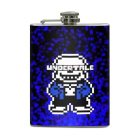 Фляга с принтом Undertale. в Новосибирске, металлический корпус | емкость 0,22 л, размер 125 х 94 мм. Виниловая наклейка запечатывается полностью | 3d | pixel | undertale | абстракция | андертейл | геометрия | игра | надпись | пиксель | пикселя | подземная история | текстура