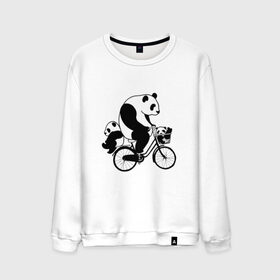 Мужской свитшот хлопок с принтом Панда на велике в Новосибирске, 100% хлопок |  | Тематика изображения на принте: велосипед | детеныши панды | животные | медведи | панда | панда катается | панда на велике | три панды | черно белые