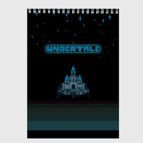 Скетчбук с принтом Undertale (Замок) в Новосибирске, 100% бумага
 | 48 листов, плотность листов — 100 г/м2, плотность картонной обложки — 250 г/м2. Листы скреплены сверху удобной пружинной спиралью | 3d | pixel | undertale | абстракция | андертейл | волшебный | волшебство | геометрия | замок | звезды | игра | надпись | пиксель | пикселя | подземная история | текстура